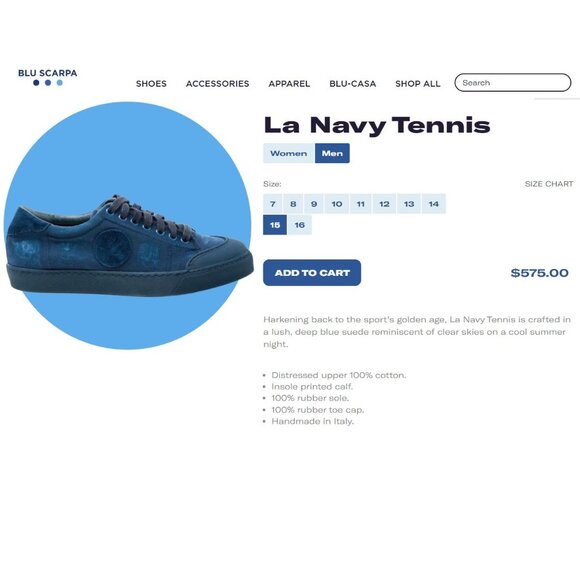 NEW Blue Scarpa Italy Mens 15 Navy Blue Casual Shoes Italian Low Sneakers Tennis - Picture 3 of 14